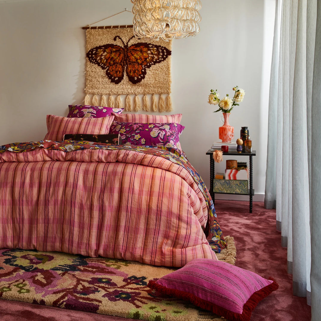 Sage x Clare Nicolette Woven Cushion - Pansy