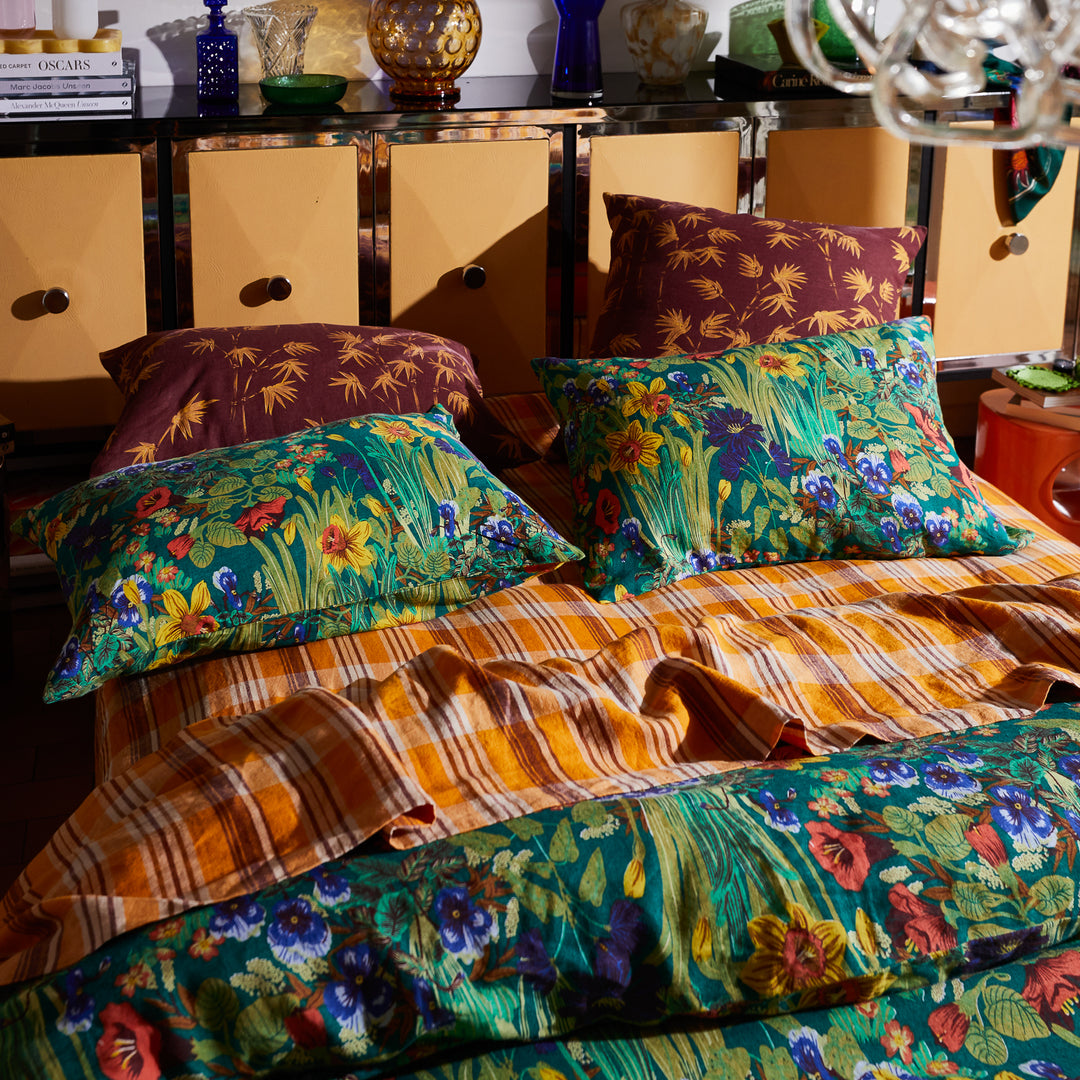 Sage x Clare Nicolette Linen Fitted Sheet - Marigold
