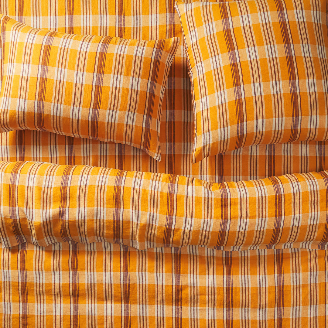 Sage x Clare Nicolette Linen Fitted Sheet - Marigold