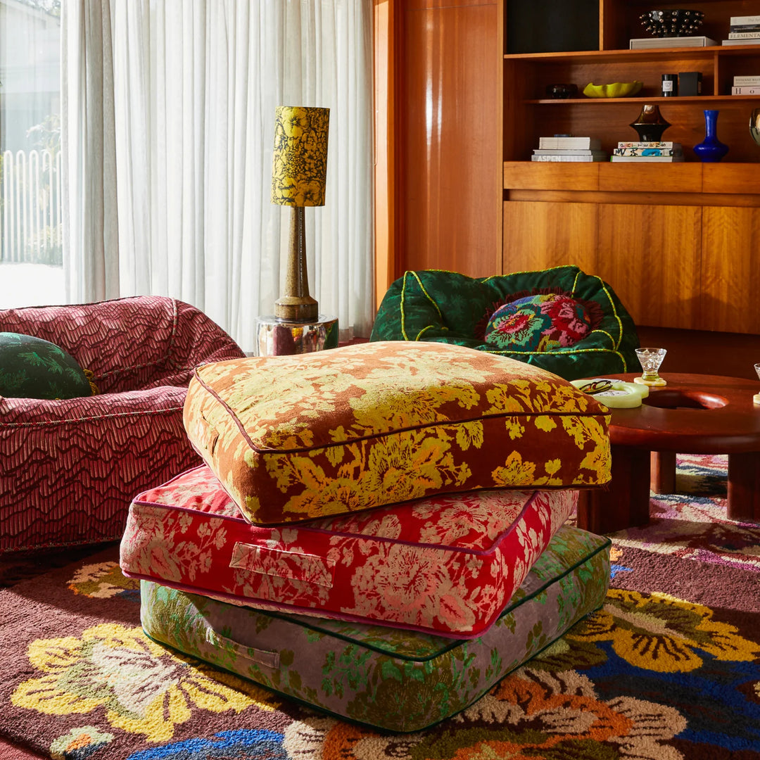 Sage x Clare Hazel Velvet Floor Cushion -  Russet