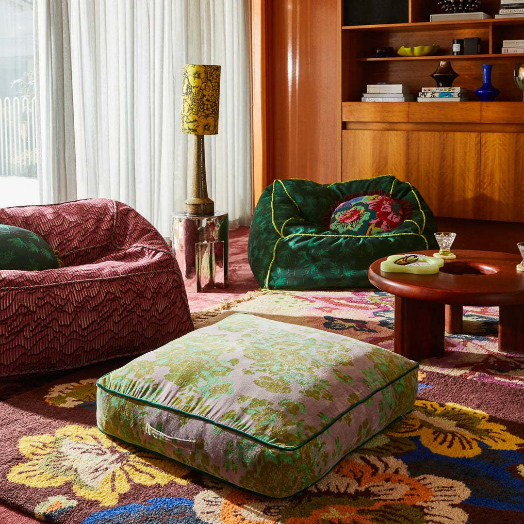 Sage x Clare Hazel Velvet Floor Cushion - Mink Grey