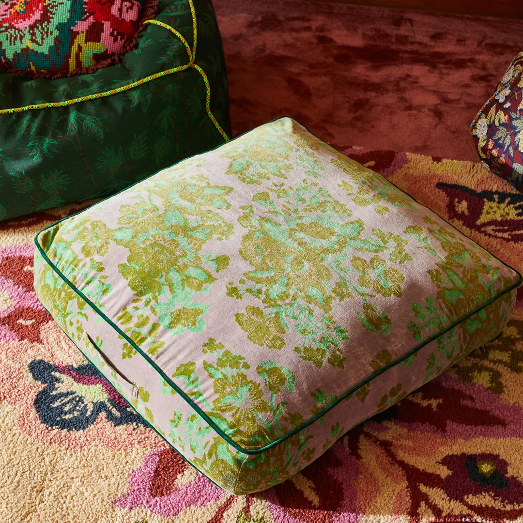 Sage x Clare Hazel Velvet Floor Cushion - Mink Grey