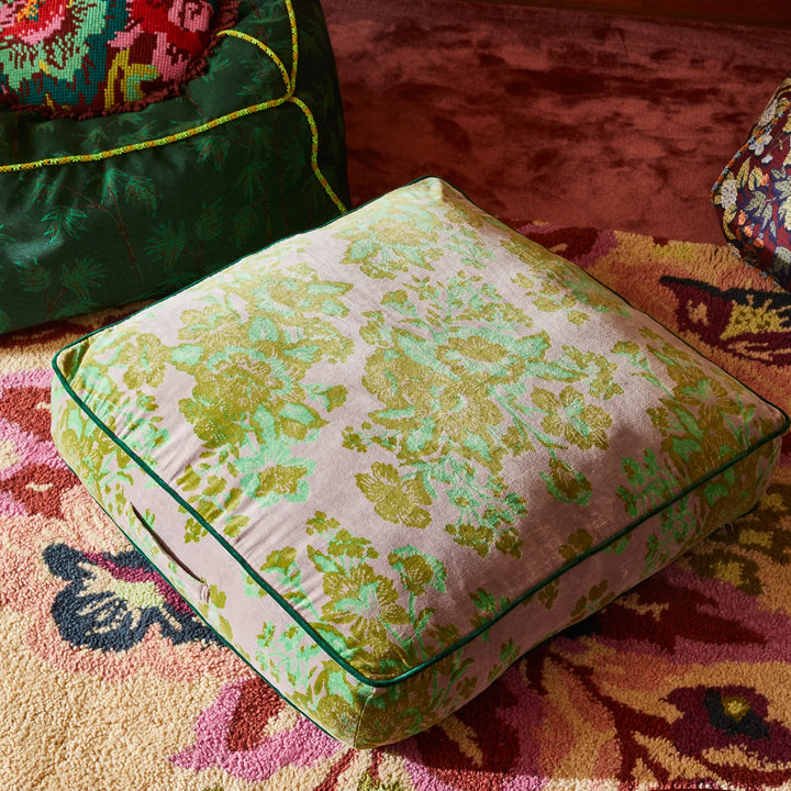 Sage x Clare Hazel Velvet Floor Cushion - Mink Grey