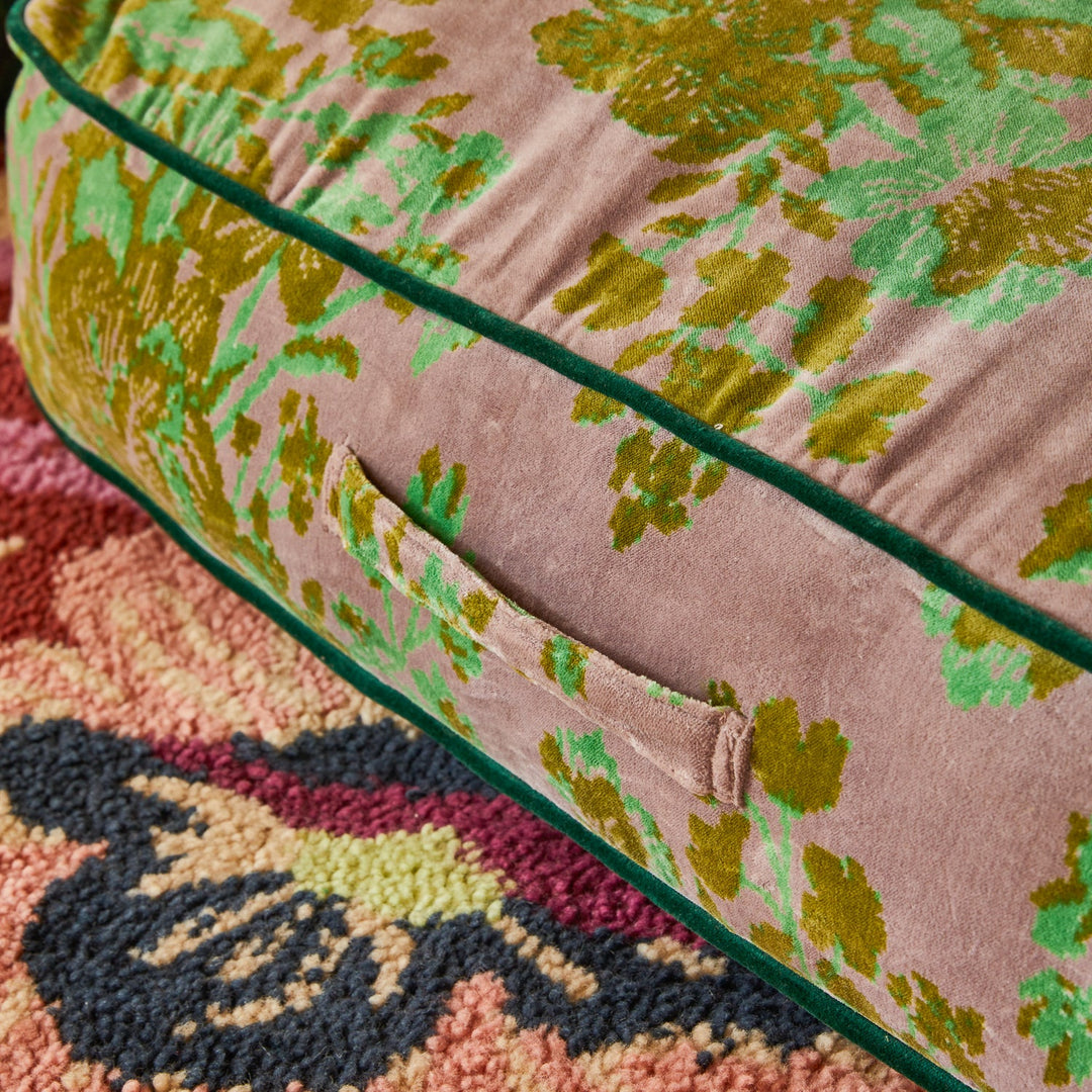 Sage x Clare Hazel Velvet Floor Cushion - Mink Grey