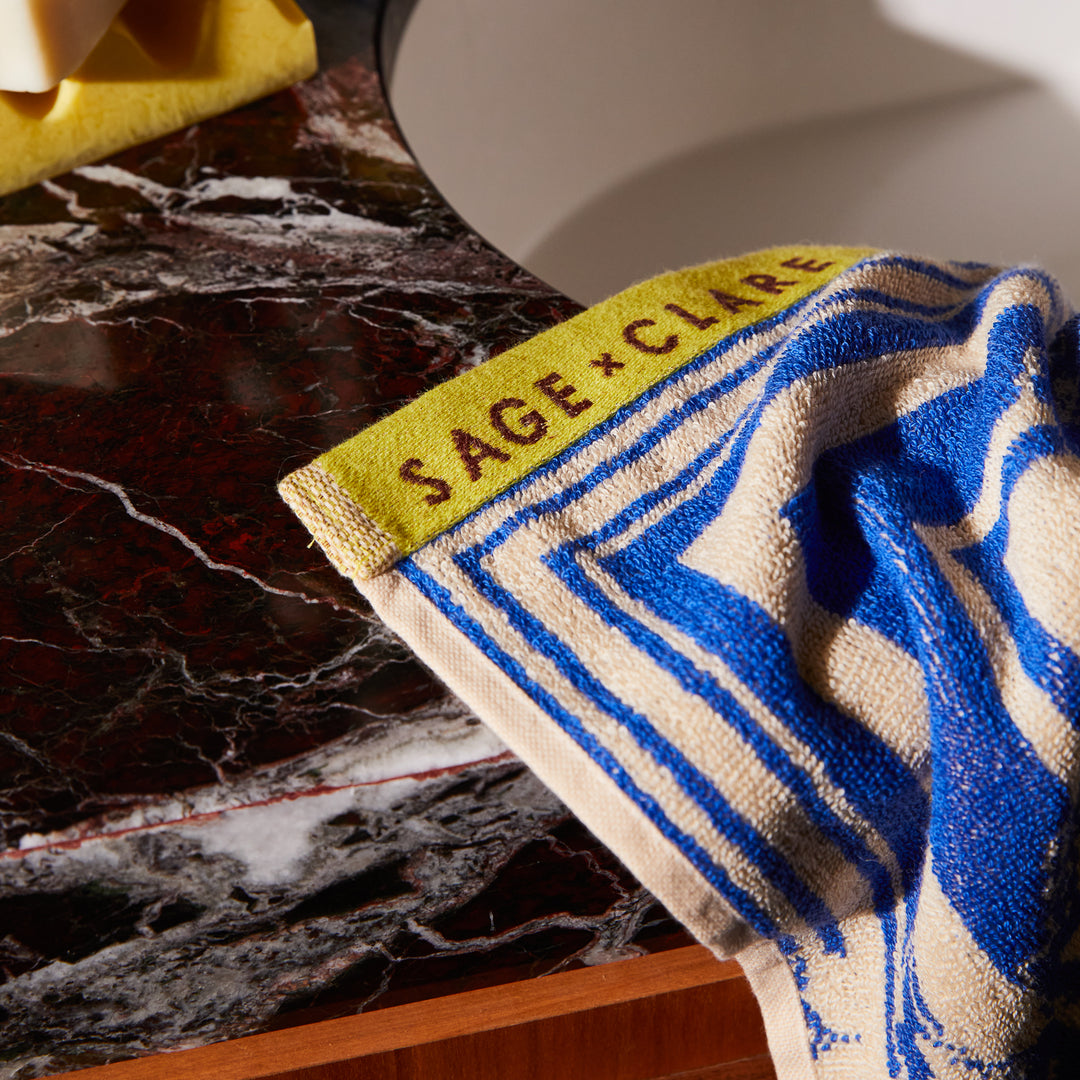 Sage x Clare Eliza Hand Towel - Ultramarine