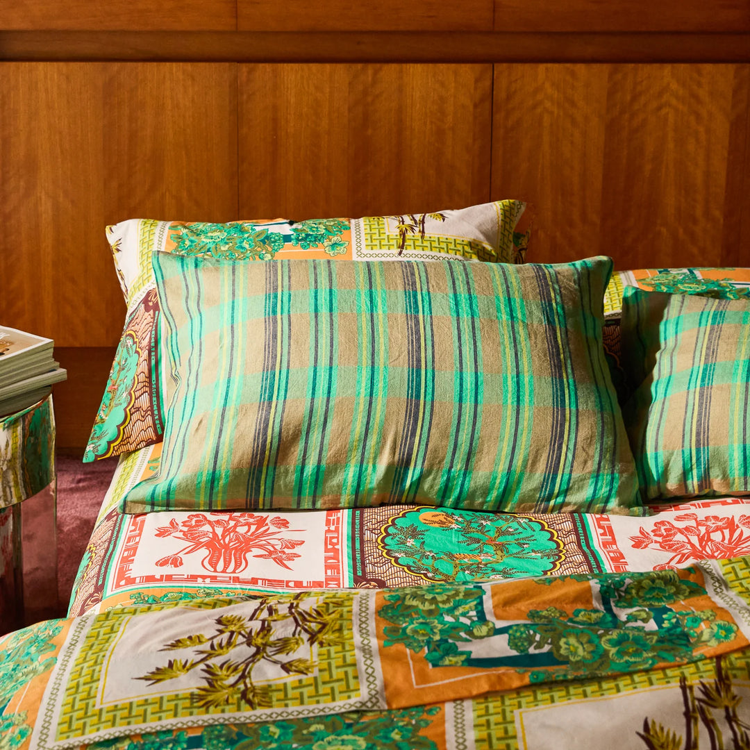 Sage x Clare Nicolette Linen Pillowcase Set - Juniper