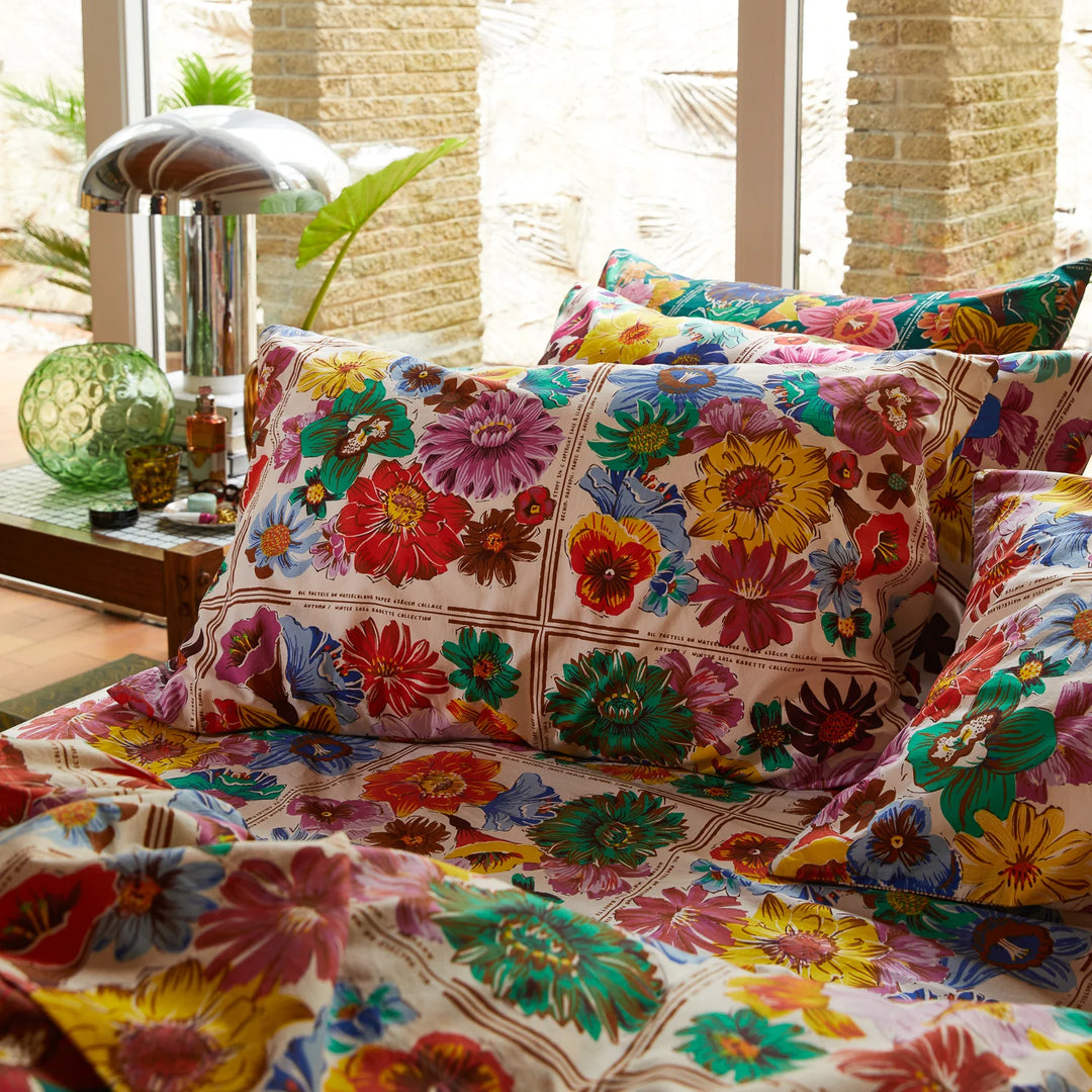 Sage x Clare Ines Cotton Pillowcase Set - Porcelain