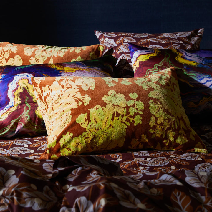 Sage x Clare Hazel Velvet Pillowcase - Russet