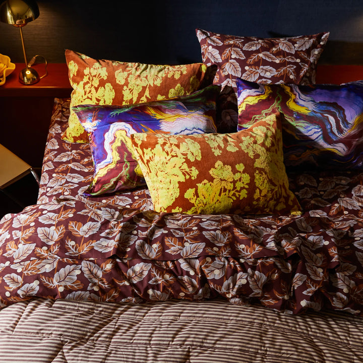 Sage x Clare Hazel Velvet Pillowcase - Russet