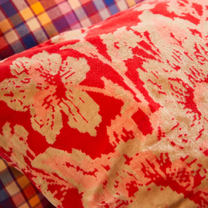 Sage x Clare Hazel Velvet Pillowcase - Vermillion