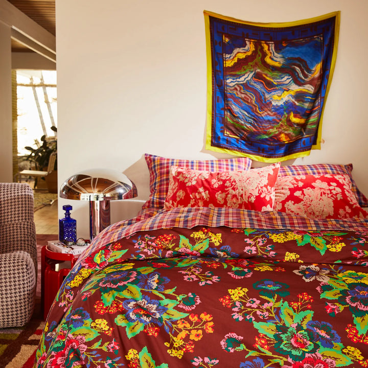 Sage x Clare Hazel Velvet Pillowcase - Vermillion