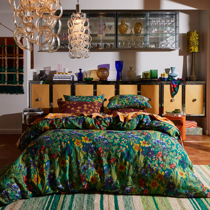 Sage x Clare Babette Linen Quilt Cover - Verdant