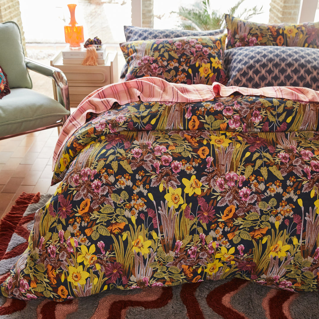 Sage x Clare Babette Linen Quilt Cover - Ink