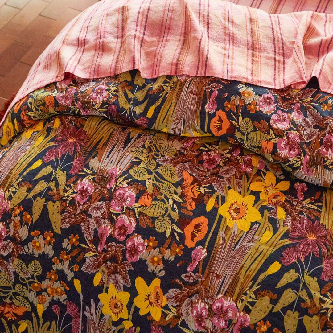 Sage x Clare Babette Linen Quilt Cover - Ink