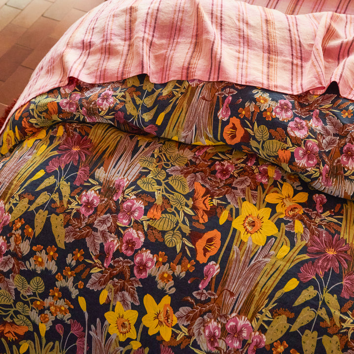 Sage x Clare Babette Linen Quilt Cover - Ink