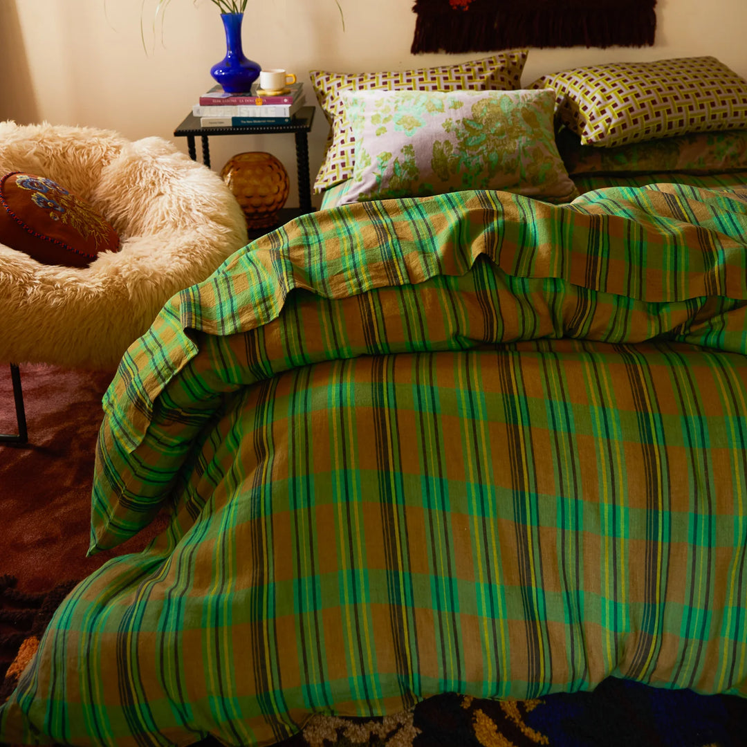 Sage x Clare Nicolette Linen Fitted Sheet - Juniper