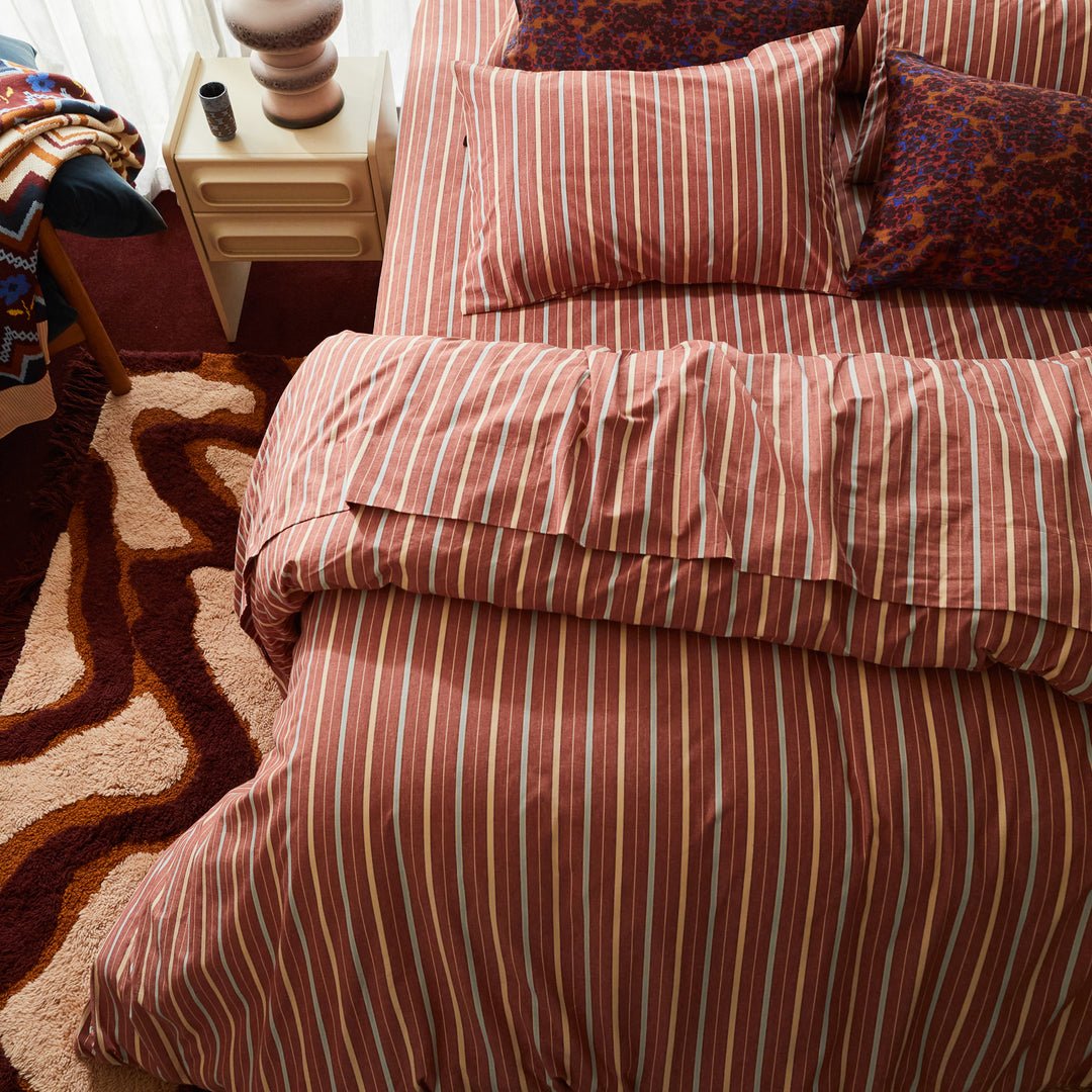 Sage x Clare Leon Cotton Quilt Cover - Burnt Sienna