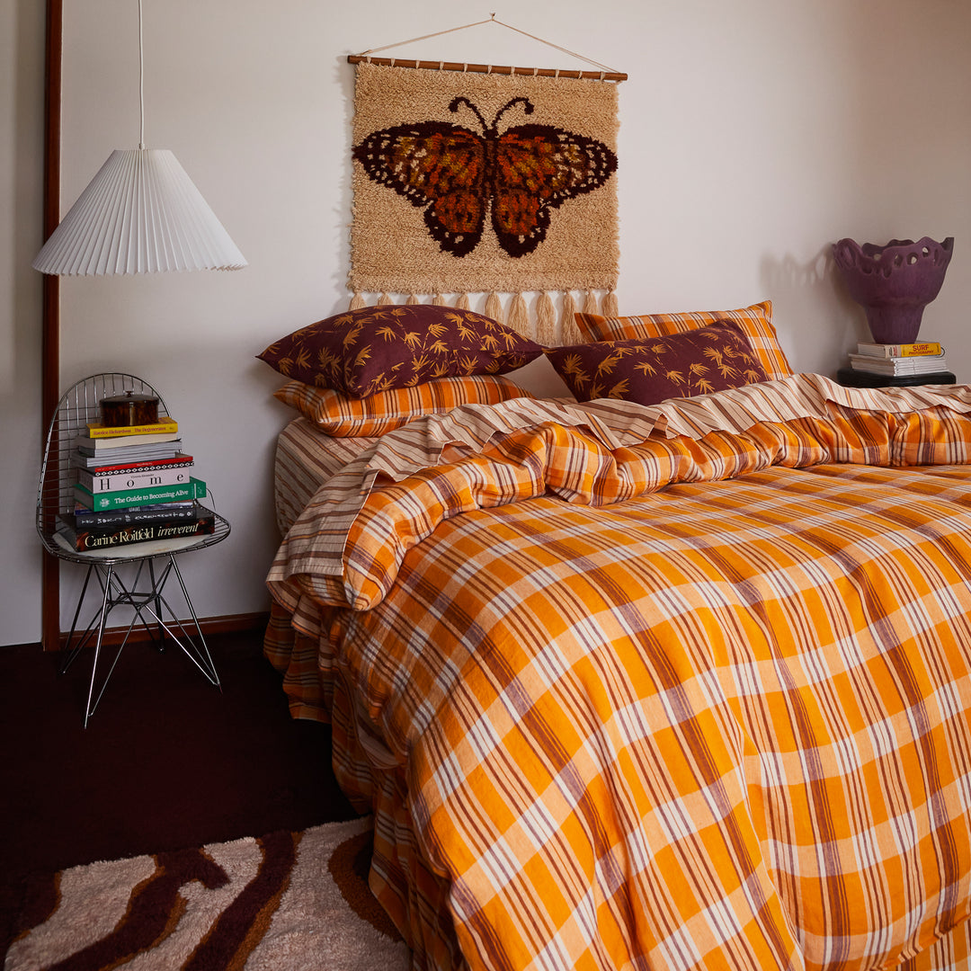 Sage x Clare Nicolette Linen Quilt Cover - Marigold