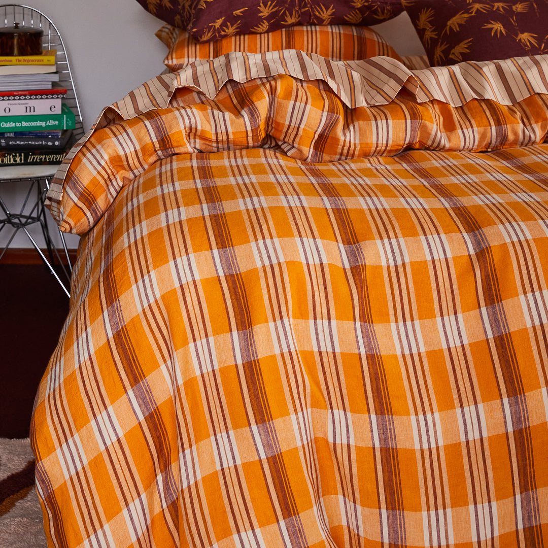 Sage x Clare Nicolette Linen Quilt Cover - Marigold