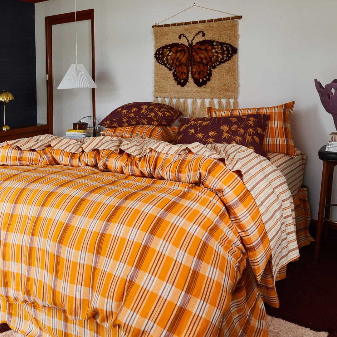 Sage x Clare Nicolette Linen Quilt Cover - Marigold