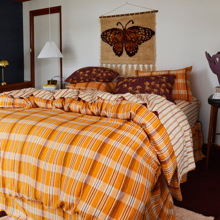 Sage x Clare Nicolette Linen Quilt Cover - Marigold