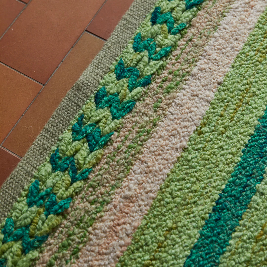 Sage x Clare Madalina Woven Rug - Spring Green