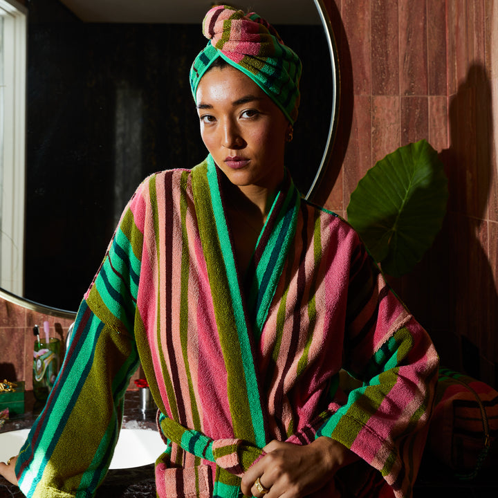 Sage x Clare Nicolette Towelling Robe - Juniper