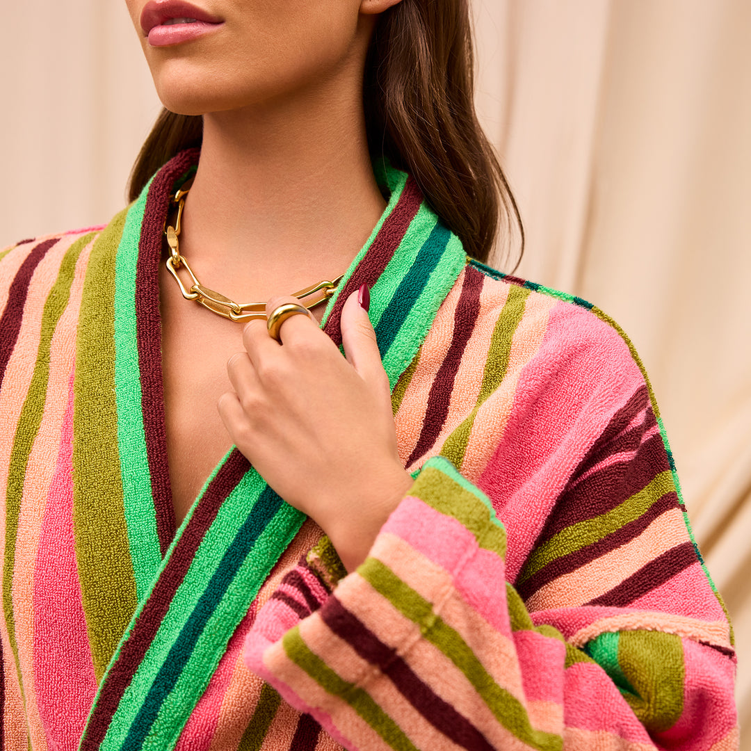 Sage x Clare Nicolette Towelling Robe - Juniper