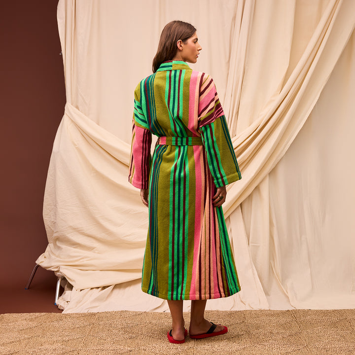 Sage x Clare Nicolette Towelling Robe - Juniper