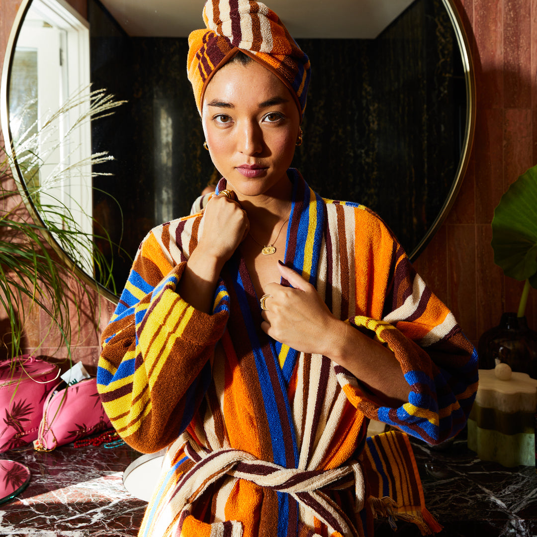 Sage x Clare Nicolette Towelling Robe - Russet