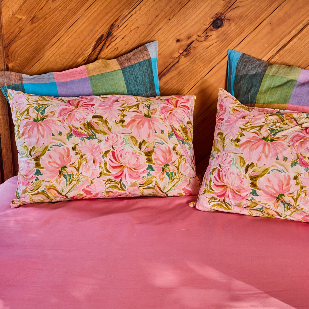 Kip & Co Warm Floral Breeze Organic Cotton Pillowcases