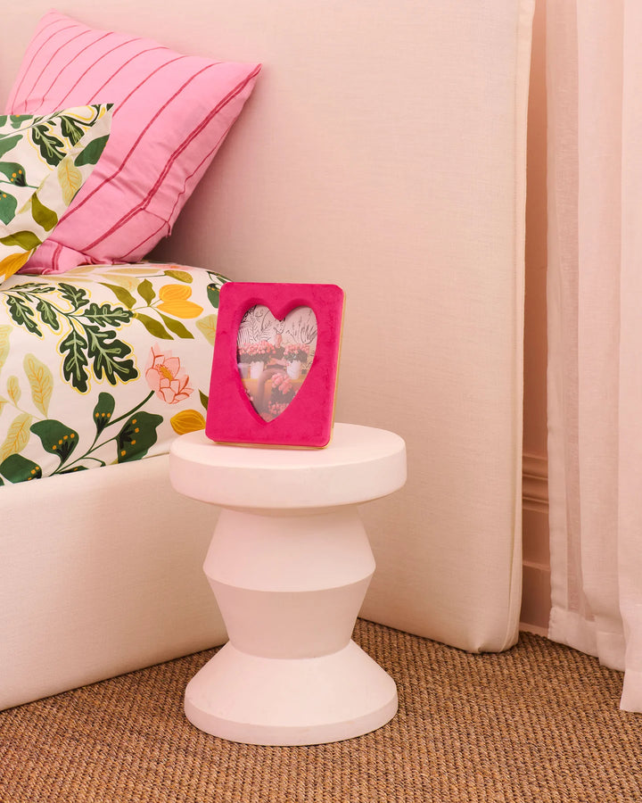 Kip & Co Desert Pink Heart Velvet Photo Frame
