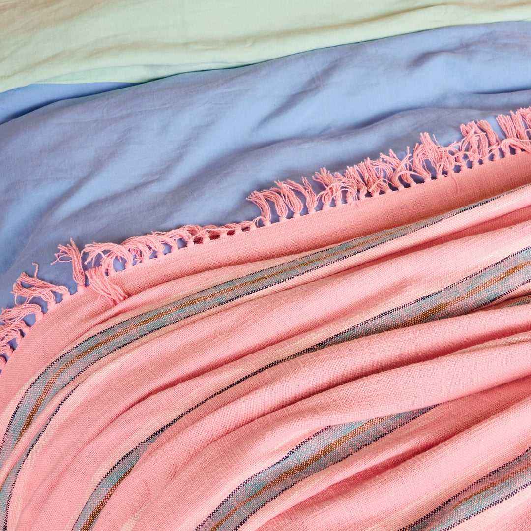 Kip & Co Tickled Pink Stripe Woven Throw