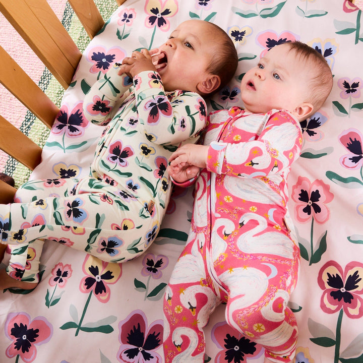 Kip & Co Pretty Pansy Organic Long Sleeve Zip Romper