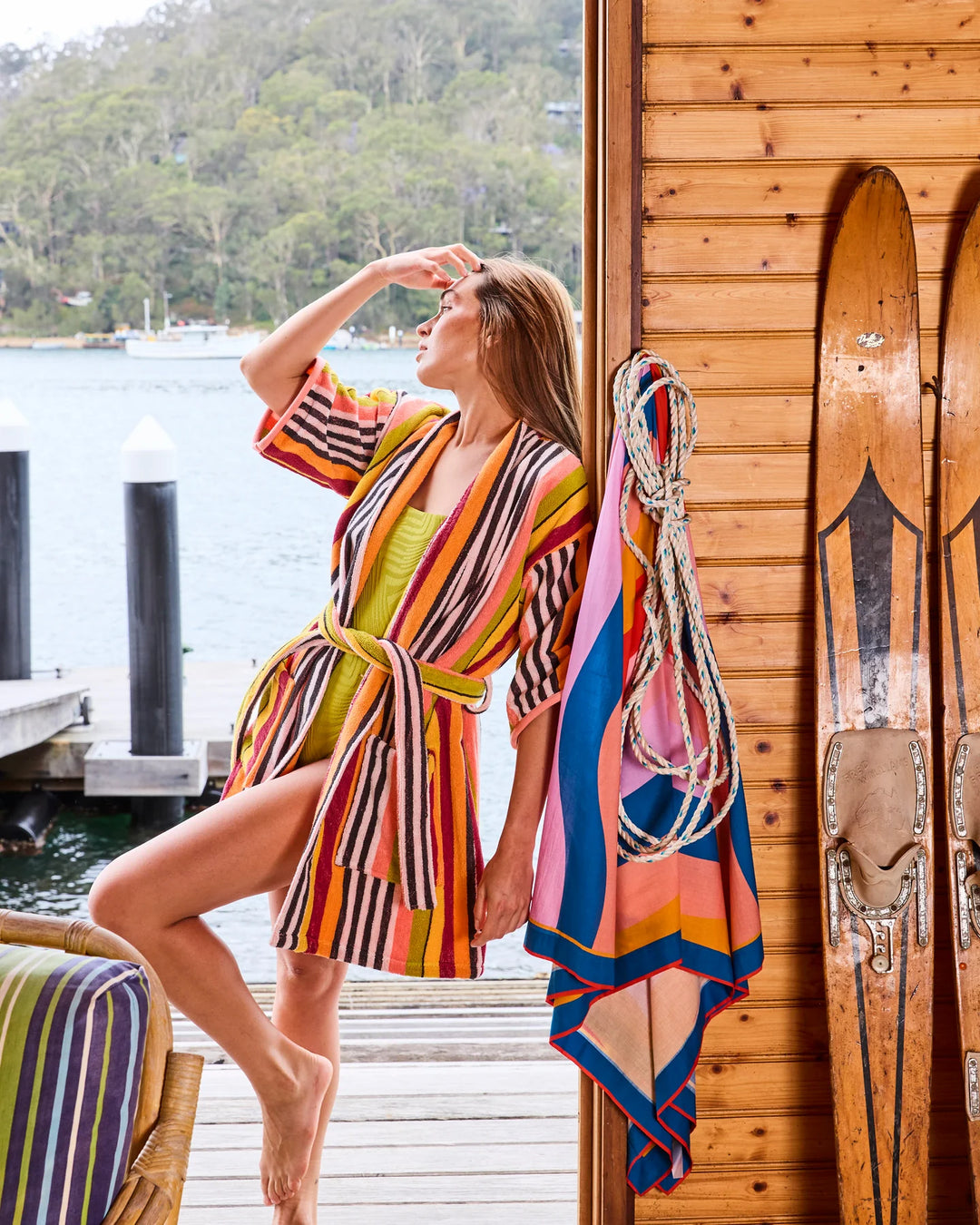 Kip & Co Casablanca Stripe Terry Mini Robe