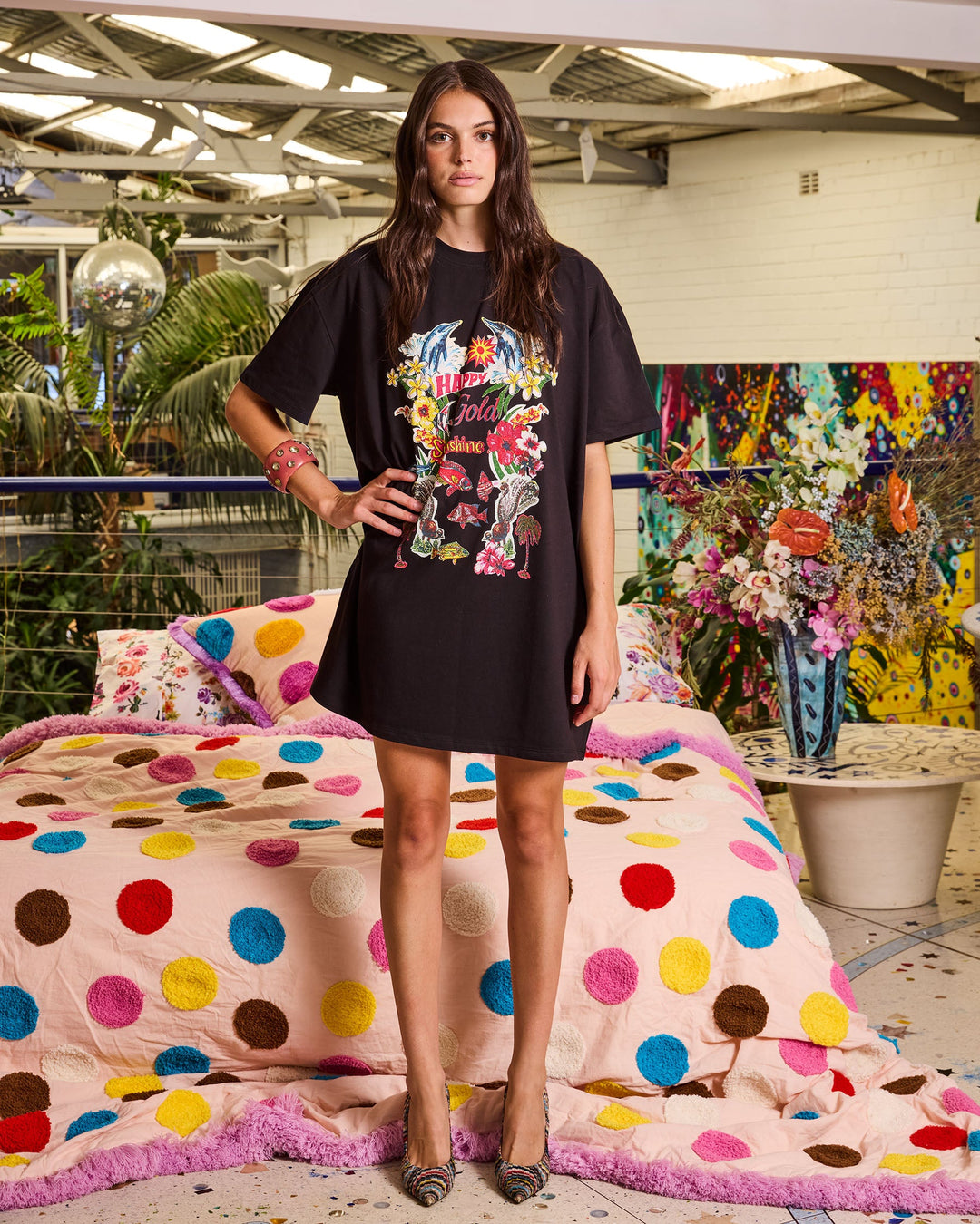 Kip & Co x Romance Was Born Shag Spot Cotton Bedspread