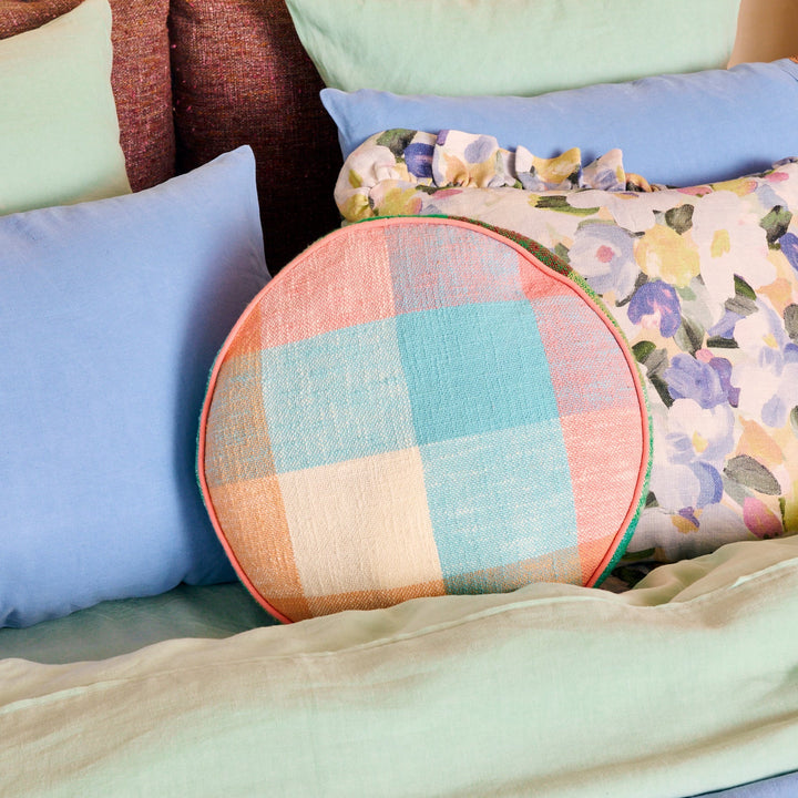 Kip & Co Paloma Tartan Woven Pea Cushion