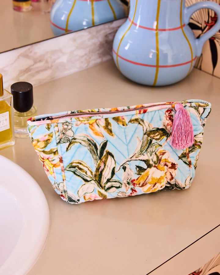 Kip & Co Somerset Blue Velvet Toiletry Bag
