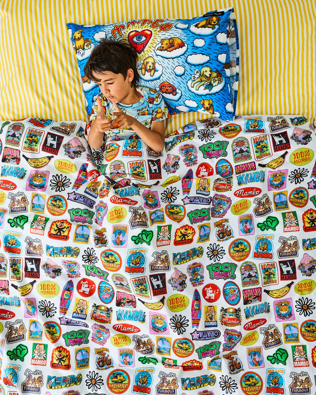 Kip & Co x Mambo Sticker Club Organic Cotton Quilt Cover