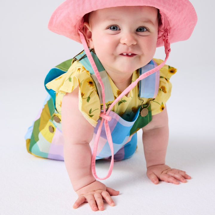 Kip & Co Sunflower Delight Organic Short Sleeve Frill Romper