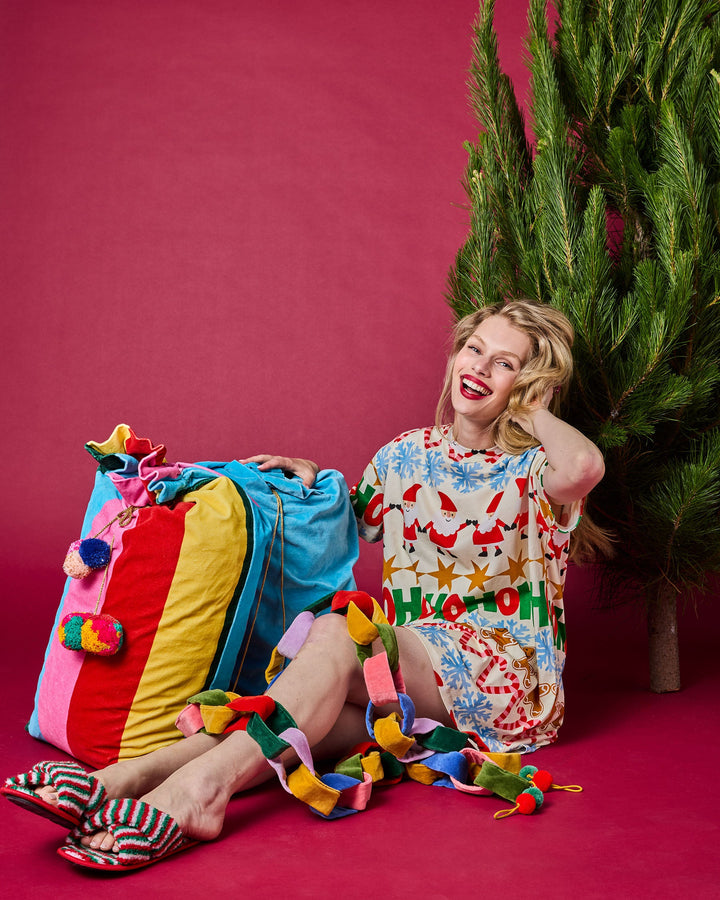 Kip & Co Rainbow Joy Velvet Santa Sack