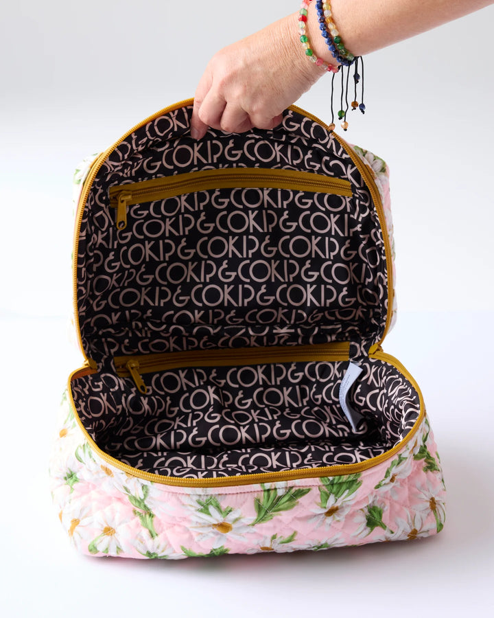 Kip & Co Sweet Daisy Quilted Cotton Toiletry Case