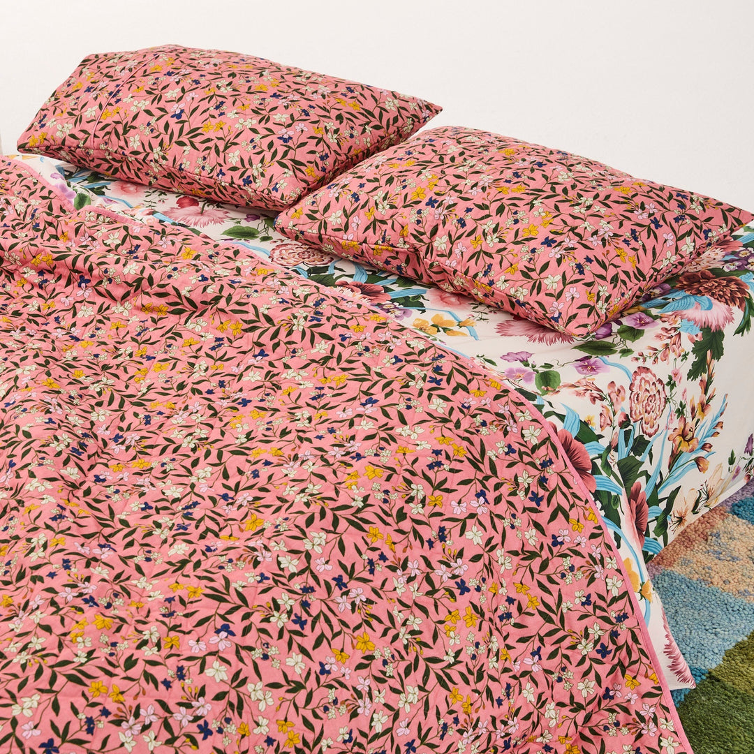 Kip & Co Canopy Blush Linen Quilted Pillowcases