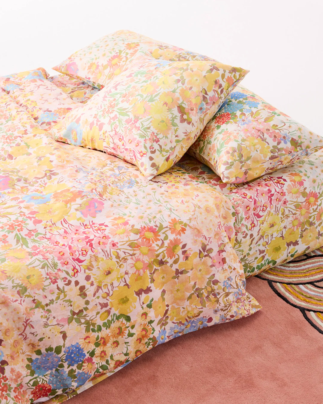 Kip & Co Forever Floral Butter Linen European Pillowcases