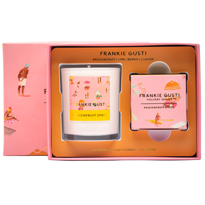 Frankie Gusti Holiday Series Candle + Steamer Duo - Passionfruit Spritz