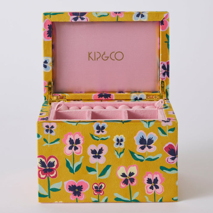 Kip & Co Pretty Pansy Travel Velvet Jewellery Box