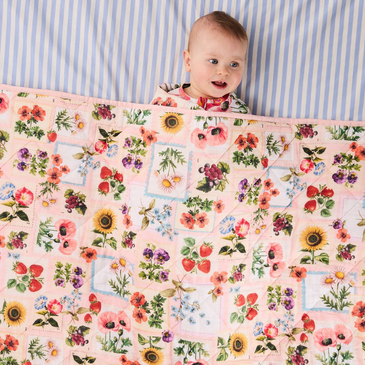 Kip & Co Sweet Life Organic Cotton Quilted Cot Bedspread