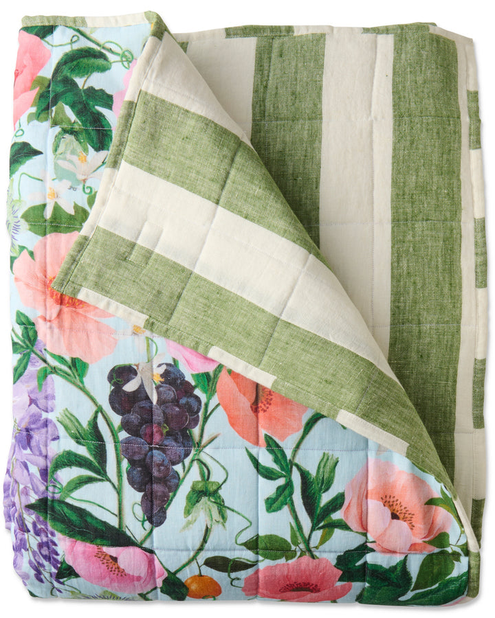 Kip & Co Spring In The Air Reversible Linen Quilted Bedspread