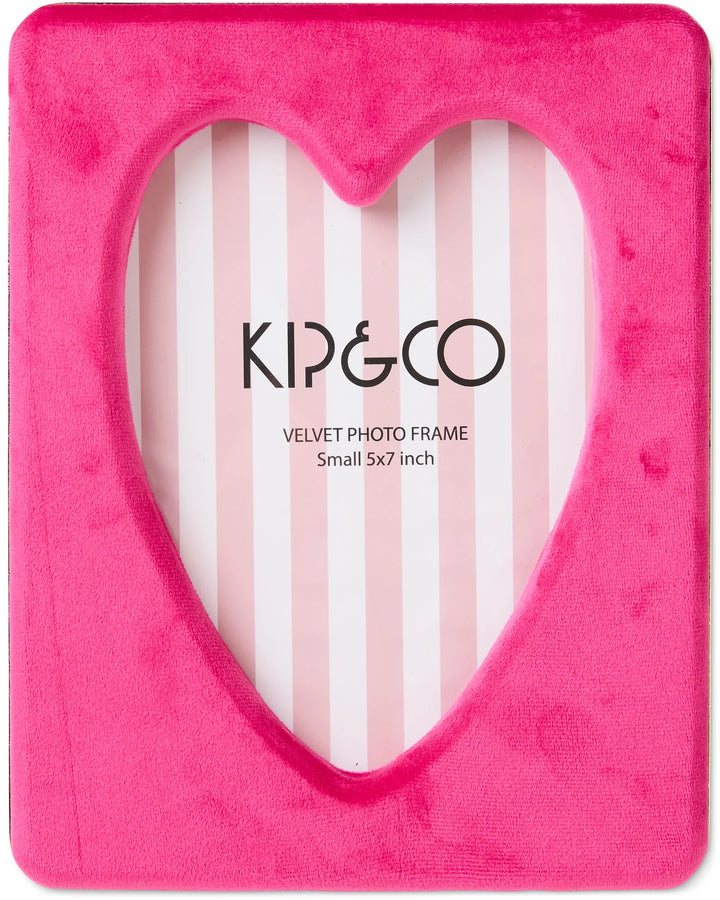 Kip & Co Desert Pink Heart Velvet Photo Frame