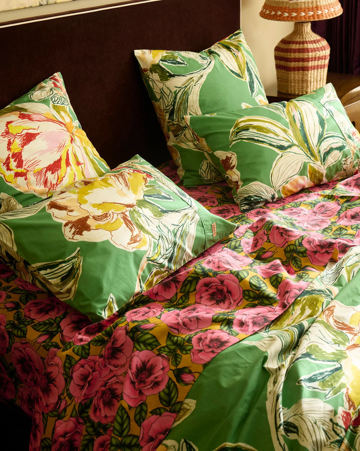 Kip & Co Somerset Green Organic Cotton Pillowcases Set
